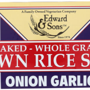 EDWARD & SONS: Brown Rice Snaps Onion Garlic, 3.5 oz