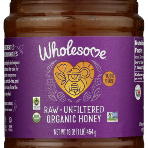 WHOLESOME SWEETENERS: Organic Fair Trade Raw Honey, 16 oz