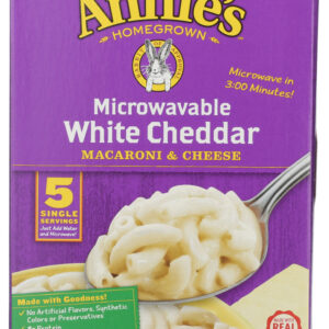 ANNIE'S HOMEGROWN: Macaroni and Cheese with Real White Cheddar 5 Single Servings, 10.7 Oz