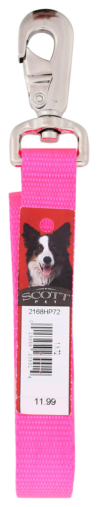 SCOTT PET: Lead Hot Pink 1In X 6Ft, 1 ea