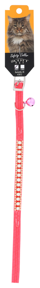 SCOTT PET: Cat Collar Hot Pink With Jewels, 1 ea