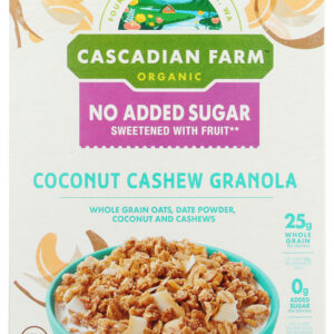 CASCADIAN FARM: Coconut Cashew Granola No Added Sugar, 14 oz
