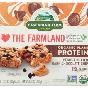CASCADIAN FARM: Peanut Butter Dark Chocolate Chip Protein Chewy Bar, 8.85 oz