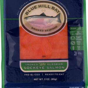 BLUE HILL BAY: Smoked Salmon Wild Alaskan Sockeye, 3 oz