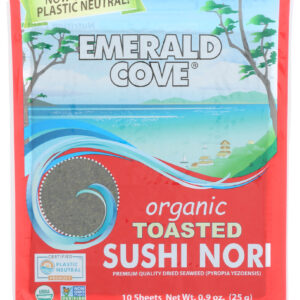 EMERALD COVE: Organic Pacific Sushi Nori 10 Sheets, 0.9 oz