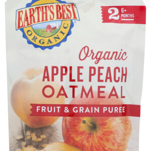 EARTHS BEST: Fruit & Grain Puree Apple Peach Oatmeal, 4.2 Oz