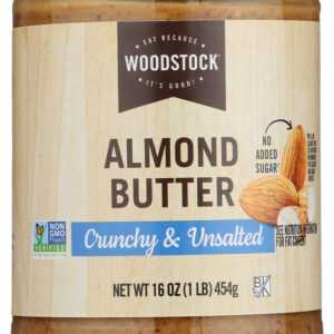 WOODSTOCK: Almond Butter Unsalted Crunch, 16 oz
