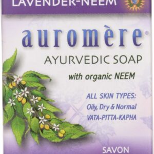 AUROMERE: Lavender Neem Ayurvedic Soap Bar, 2.75 oz