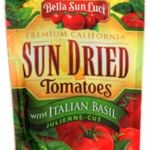 BELLA SUN LUCI: Sun Dried Tomatoes With Italian Basil Julienne Cut, 3 oz