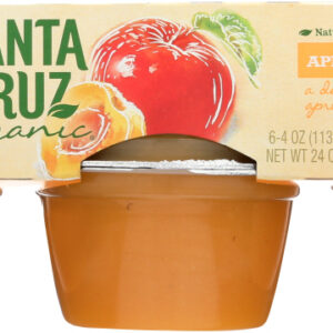 SANTA CRUZ: Organic Apple Apricot Sauce Cups 6x4oz Cups, 24 oz