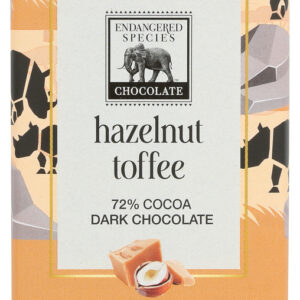 ENDANGERED SPECIES: Natural Dark Chocolate Bar with Hazelnut Toffee, 3 oz