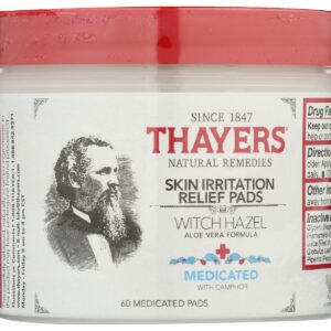 THAYER: Witch Hazel Medicated Pads, 60 pc
