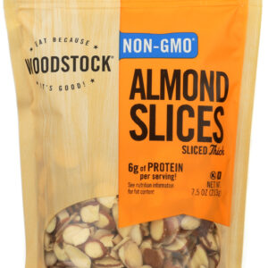 WOODSTOCK: Thick Sliced Raw Almonds, 7.5 oz