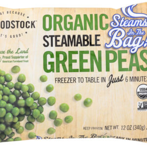 WOODSTOCK: Steamable Organic Green Peas, 12 oz