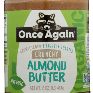 ONCE AGAIN: Nut Butter Almond Crunchy Raw, 16 oz