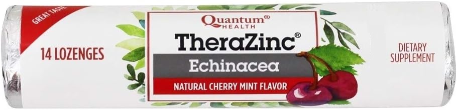 QUANTUM: Thera Zinc Echinacea Lozenges Cherry Mint, 14 pc