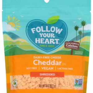 FOLLOW YOUR HEART: Cheddar Cheese Alternative Shreds, 8 oz