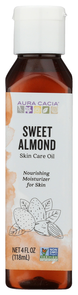 AURA CACIA: Natural Skin Care Oil with Vitamin E Nurturing Sweet Almond, 4 Oz