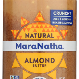 MARANATHA: Roasted Crunchy Almond Butter No Salt, 16 oz