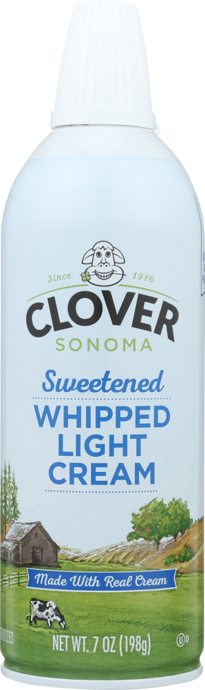 CLOVER SONOMA: Sweetened Whipped Light Cream, 7 oz