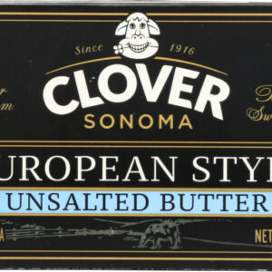CLOVER SONOMA: European Style Unsalted Butter, 0.5 lb