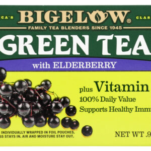 BIGELOW: Green Tea with Elderberry plus Vitamin C 18 Teabags, 0.9 oz