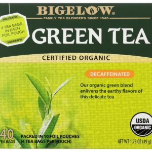 BIGELOW: Organic Green Tea Decaf 40 Bags, 1.73 oz