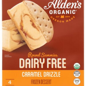 ALDENS ORGANIC: Dairy Free Caramel Drizzle Round Sammie, 14 oz