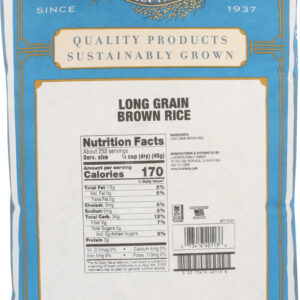 LUNDBERG: Long Grain Brown Rice, 25 lb