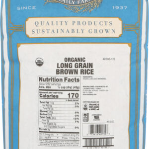 LUNDBERG: Organic Long Grain Brown Rice, 25 lb