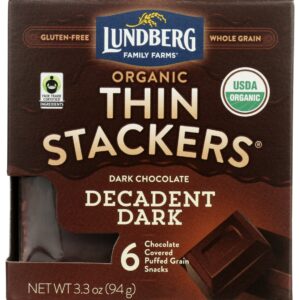 LUNDBERG: Rice Cake Dark Chocolate Thin, 3.30 Oz