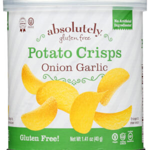 ABSOLUTELY GLUTEN FREE: Onion Garlic Potato Crisps, 1.41 oz