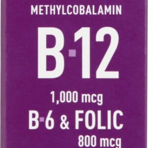 SUPERIOR SOURCE: Methylcobalamin B12, 1000 mcg, B6 and Folic Acid, 60 tb