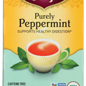 YOGI TEAS: Organic Herbal Tea Caffeine Free Purely Peppermint, 16 Tea Bags