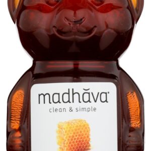 MADHAVA HONEY: Organic Honey Bear, 12 oz