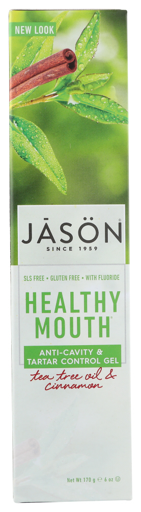 JASON: Healthy Mouth Anti-Cavity & Tartar Control CoQ10  Gel Tea Tree Oil & Cinnamon, 6 oz