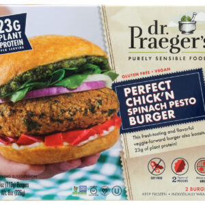 DR PRAEGER: Perfect Chickn Spinach Pesto Burger, 8 oz