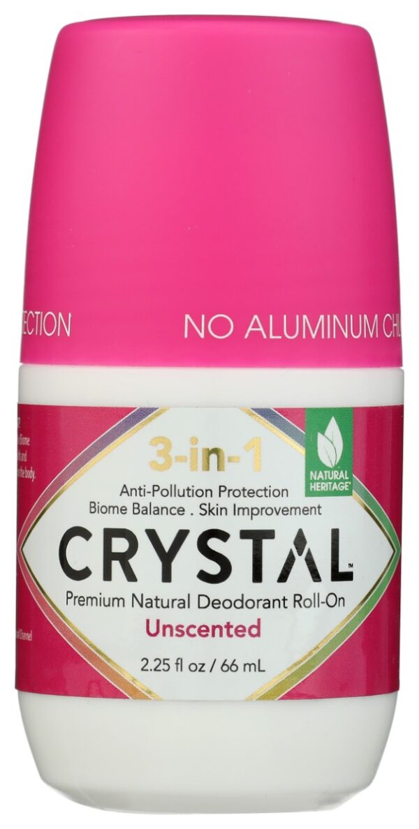 CRYSTAL: 3in1 BioHealth Deodorant Roll-On Unscented, 2.25 oz
