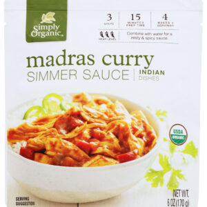 SIMPLY ORGANIC: Madras Curry Simmer Sauce, 6 oz