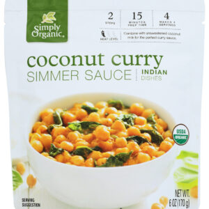 SIMPLY ORGANIC: Coconut Curry Simmer Sauce, 6 oz