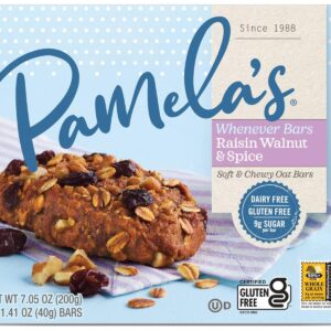 PAMELAS: Raisin Walnut Spice Whenever Bars 5Pack, 7.05 oz