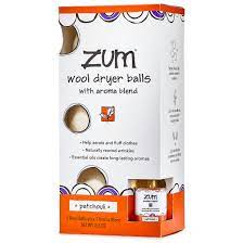 ZUM: Wool Dryer Balls Patchoul, 8.5 oz