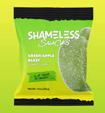 SHAMELESS SNACKS: Gummy Green Apple, 1.8 oz