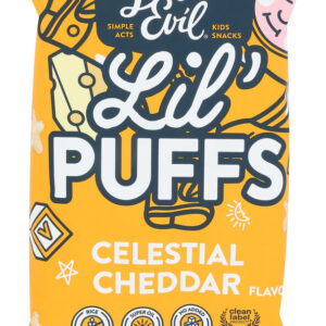 LESSER EVIL: Lil Puffs White Cheddar, 2.5 oz