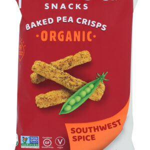 PEELED SNACKS: Baked Pea Crisps Organic Southwest Spice, 3.3 oz