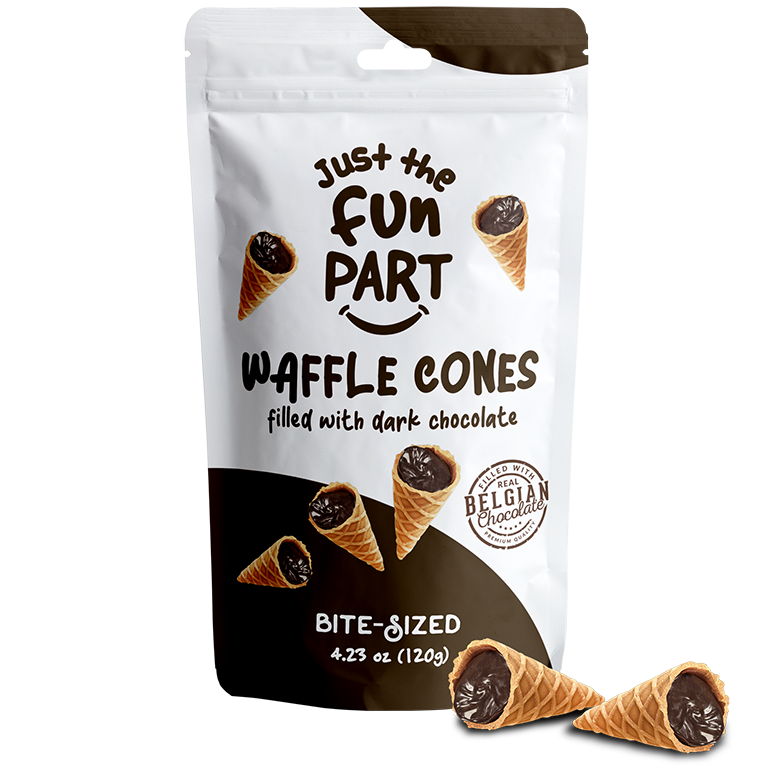 JUST THE FUN PART: Waffle Cone Mini Dk Choc, 4.23 oz
