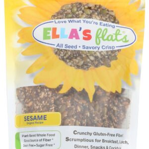 ELLAS FLATS: Crackers Sesame, 6 oz