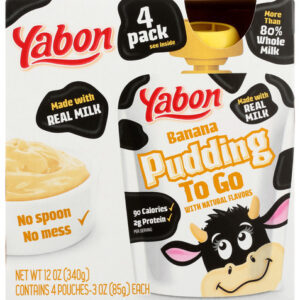 YABON: Pudding Banana To Go, 12 OZ