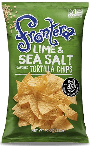FRONTERA: Lime and Sea Salt Stone-Ground Tortilla Chips, 10 oz