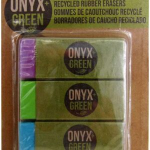 ONYX & GREEN: Eraser 3Pk Recycled Rubbe, 3 pc